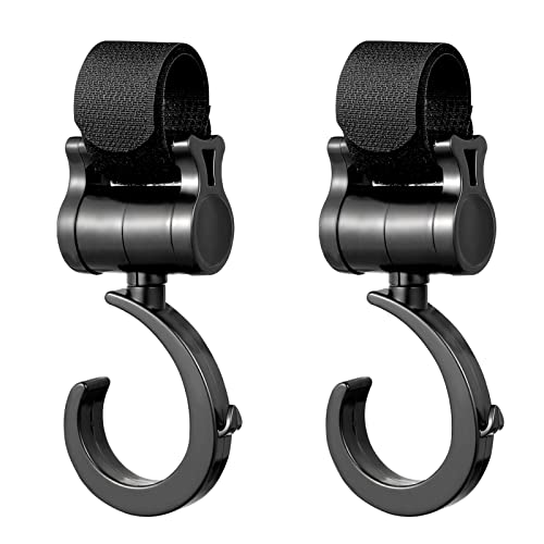 AUXSOUL 2 Ganci Passeggino Rotanti, Nero - immagine 1