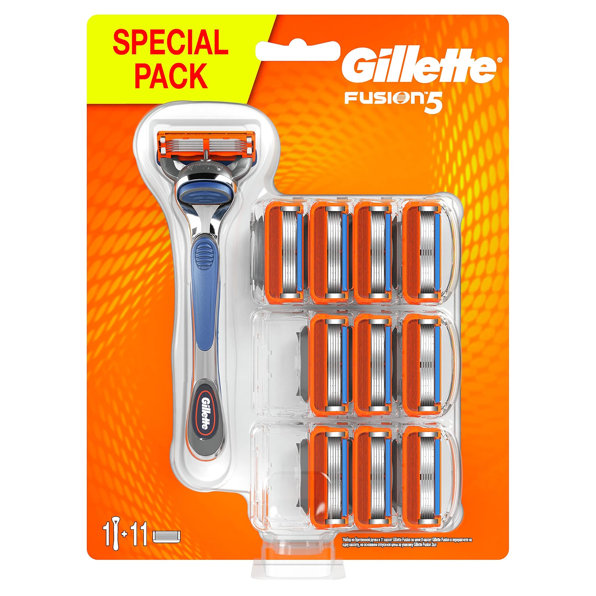 Gillette Fusion5 11 Lamette, Fino a 1 Mese di Rasatura