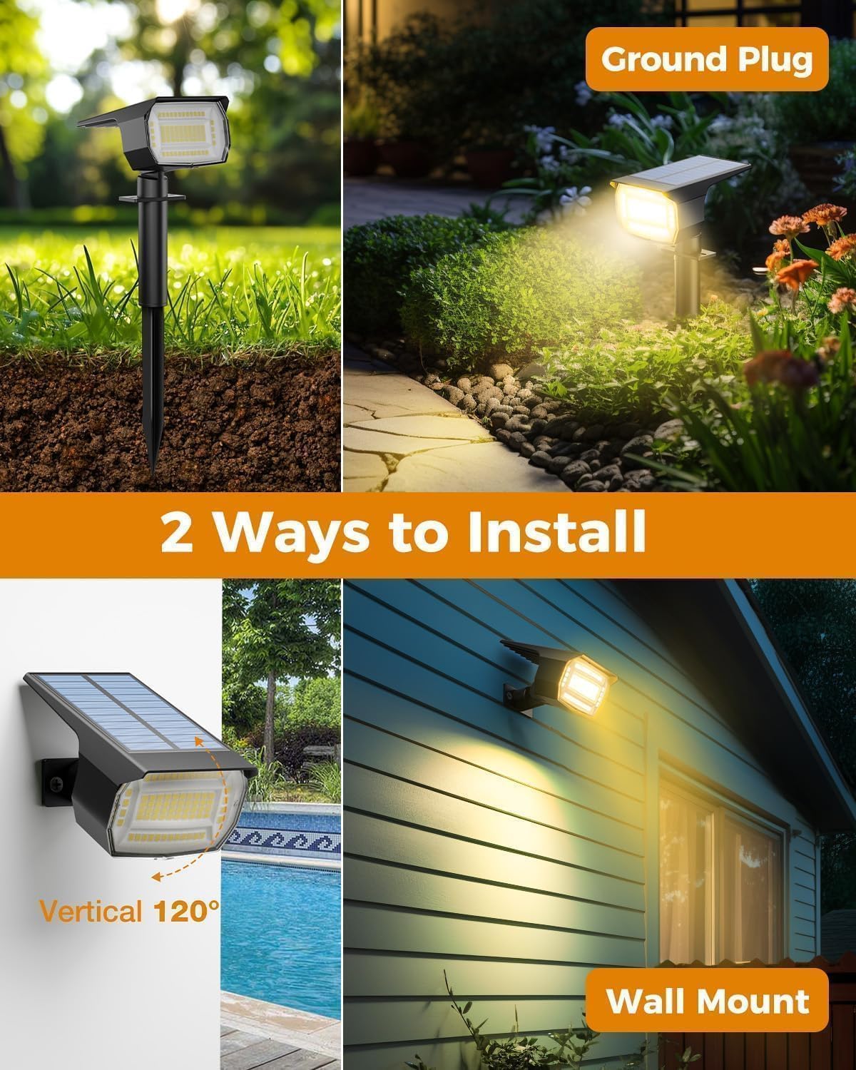 Btfarm 4 Faretti Solari a LED da Esterno 72LED - immagine 6