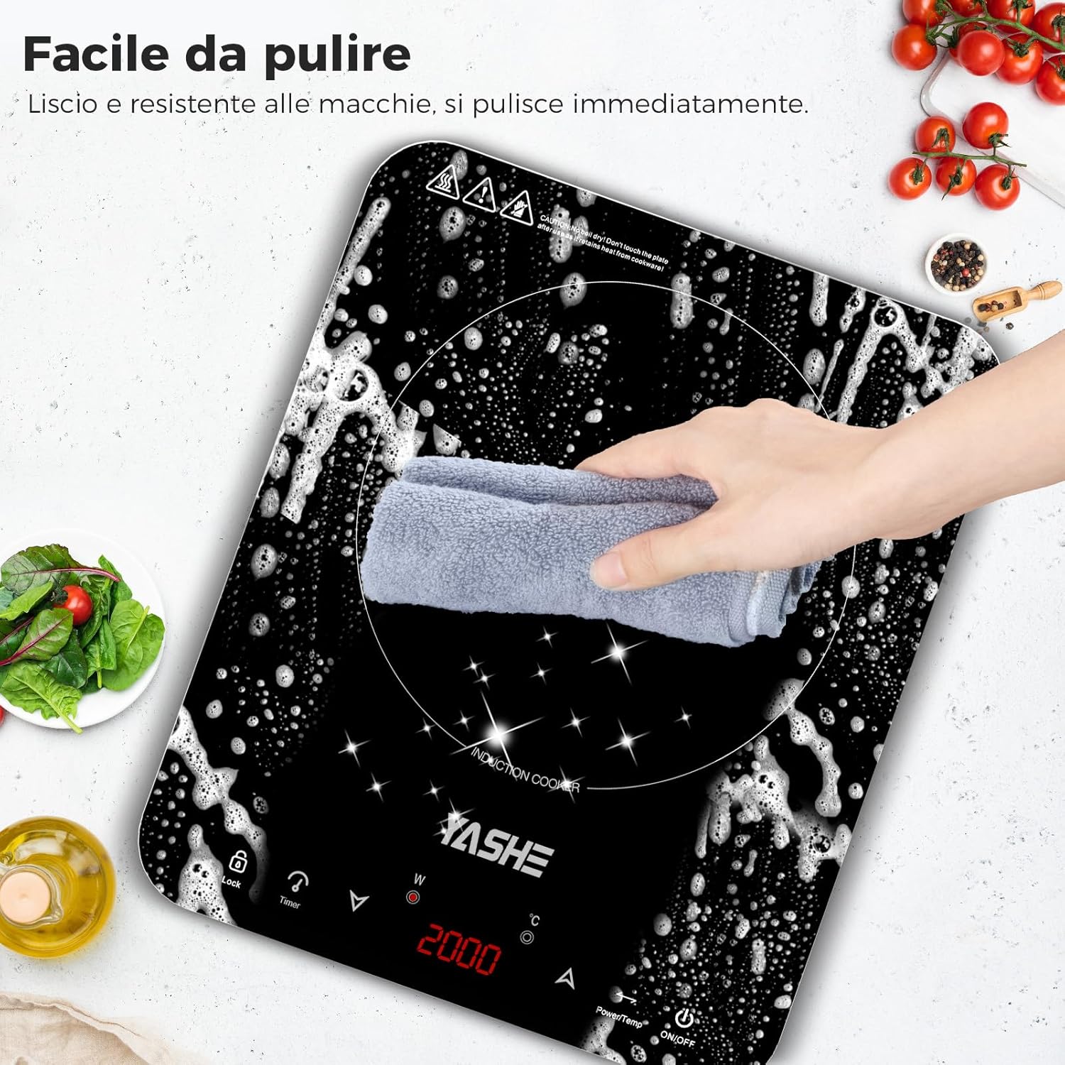 Yashe Piastra a Induzione Portatile Singola 2000W - immagine 6