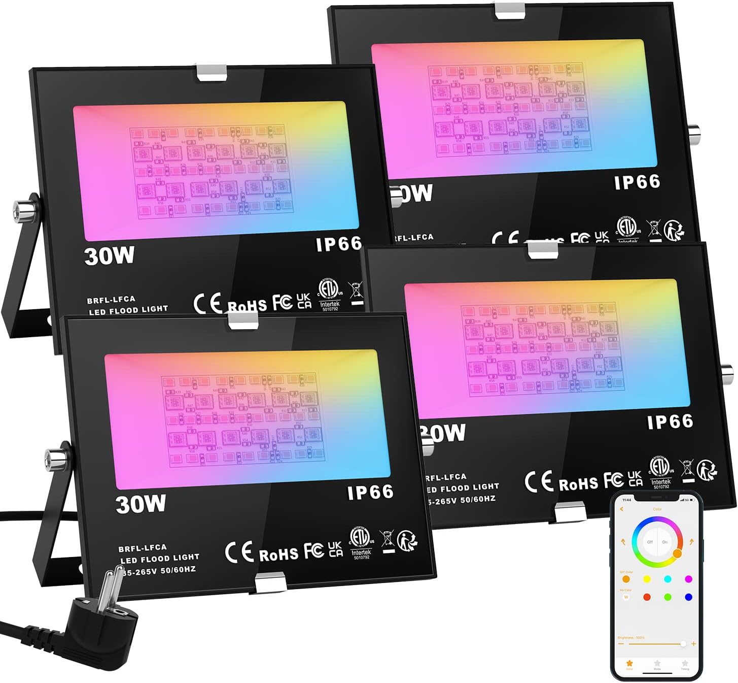 Changm Faretto LED RGB 30W per Esterni (4 Pezzi) - immagine 1