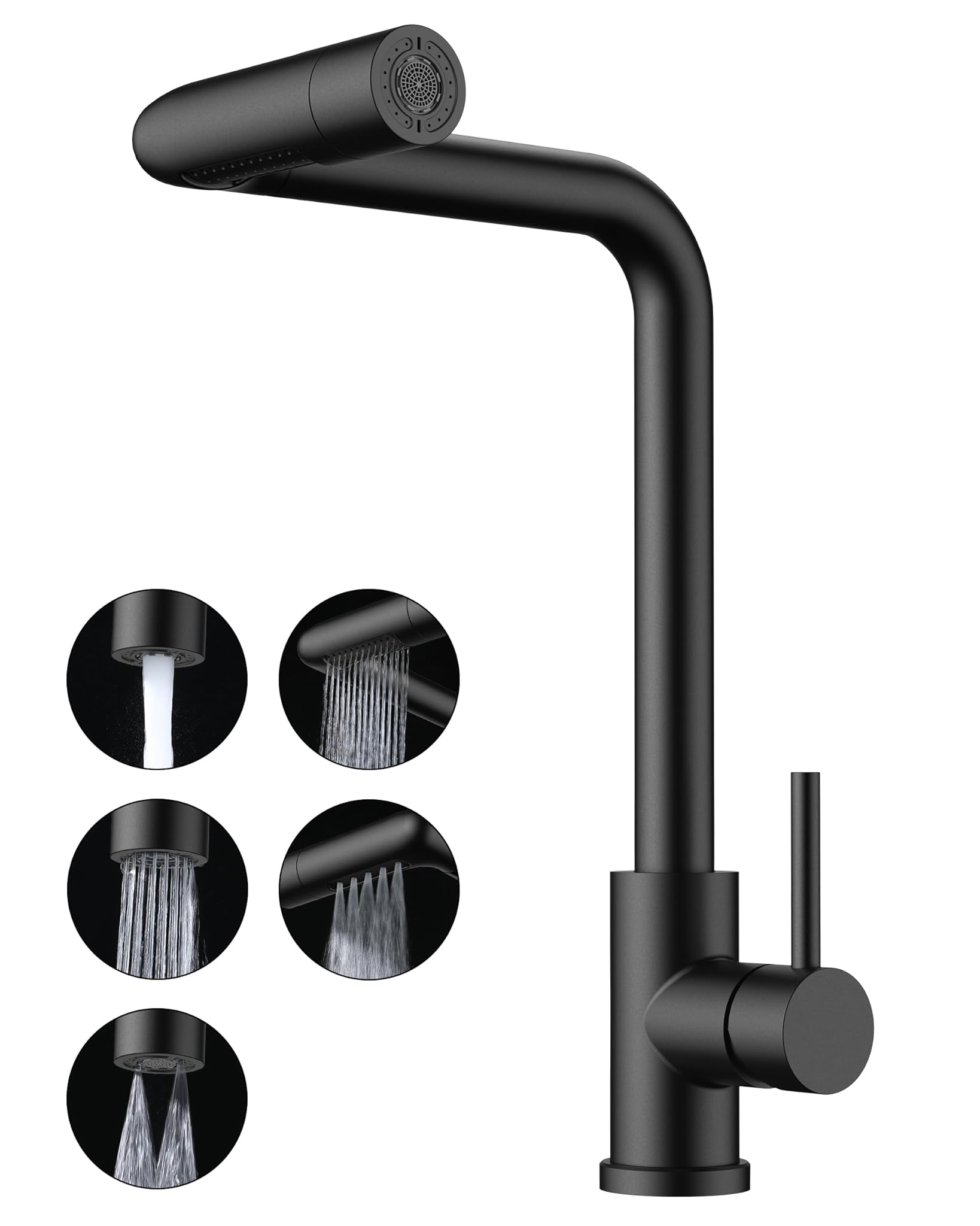 Forious Rubinetto Lavello Cucina Nero Estraibile