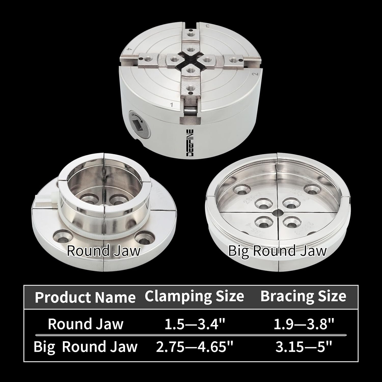 Deefiine Mandrino per Tornio Professionale 100mm - immagine 3