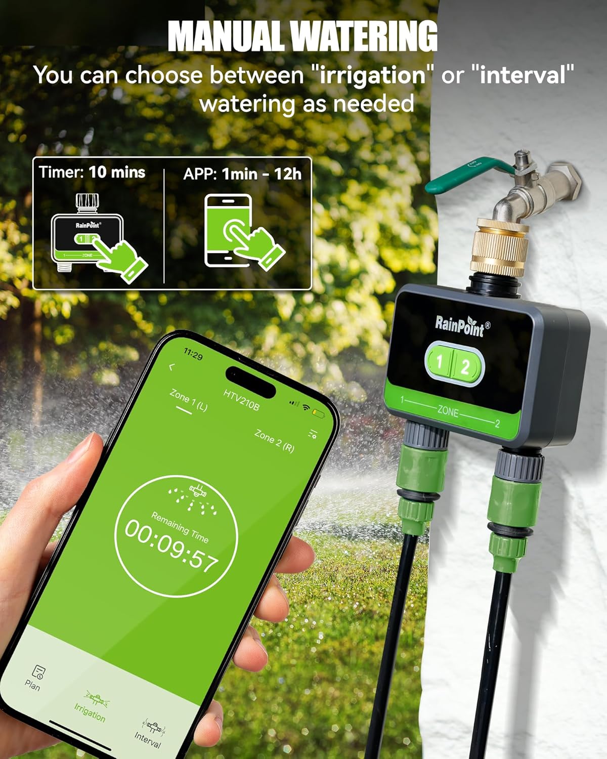 Rainpoint Timer Irrigazione Bluetooth 2 Uscite - immagine 6