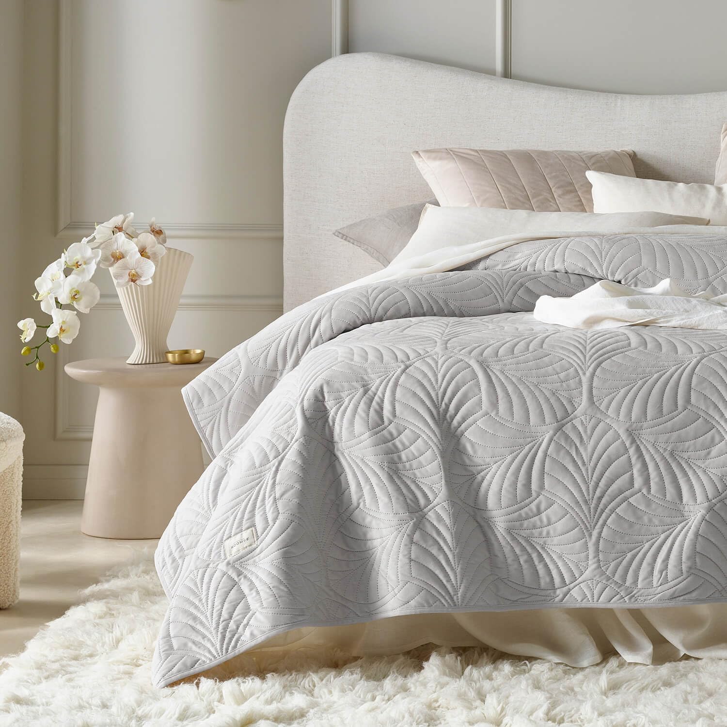 Room99 Copriletto Elegante Grigio Chiaro 240x260 cm - immagine 5