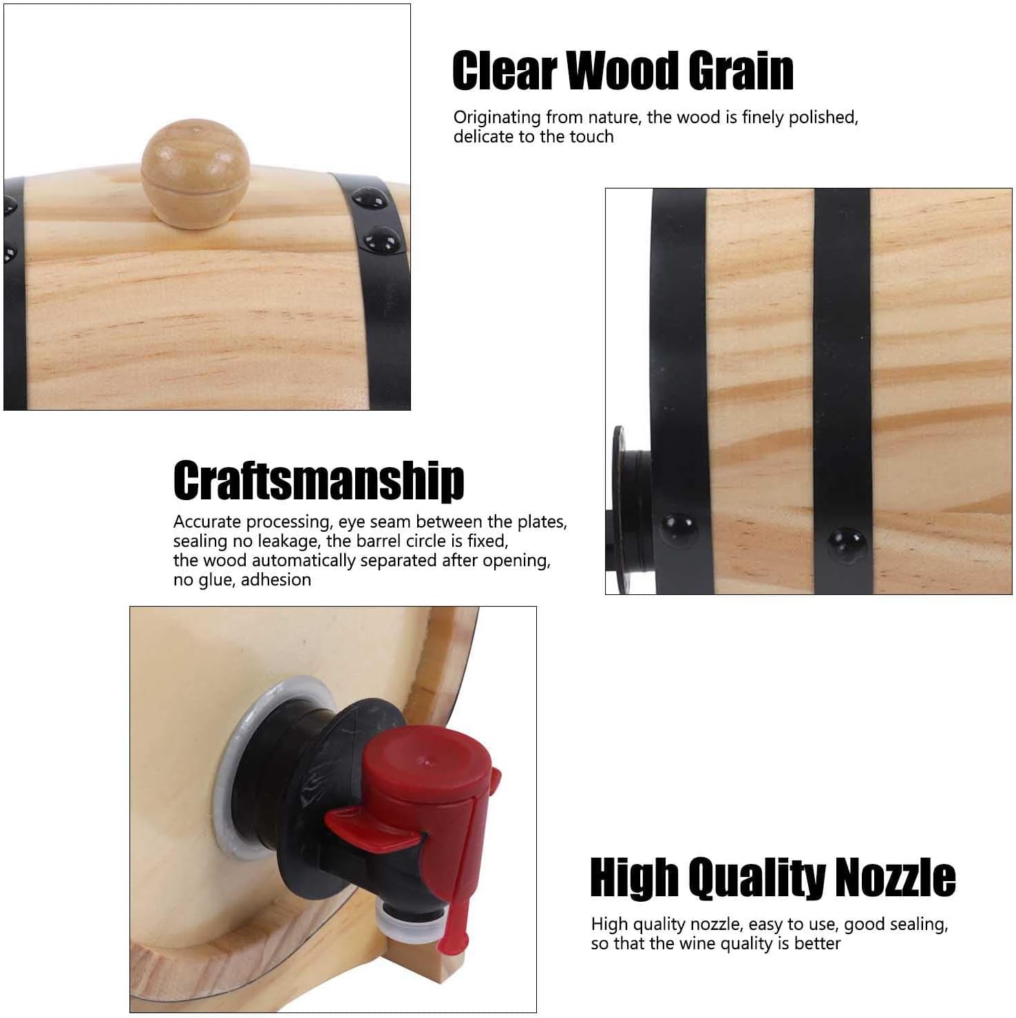 Tissting Botte per Vino in Legno 3L con Rubinetto - immagine 5