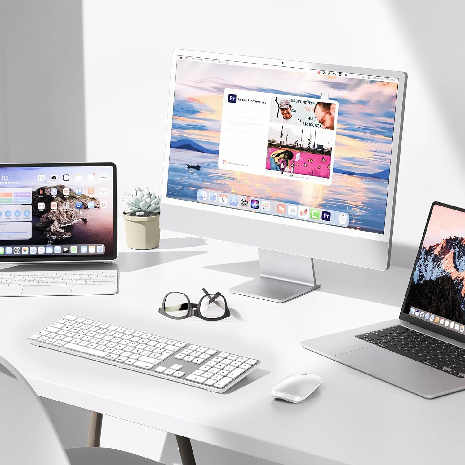 Omoton Tastiera Wireless Bluetooth per Mac, Argento - immagine 5