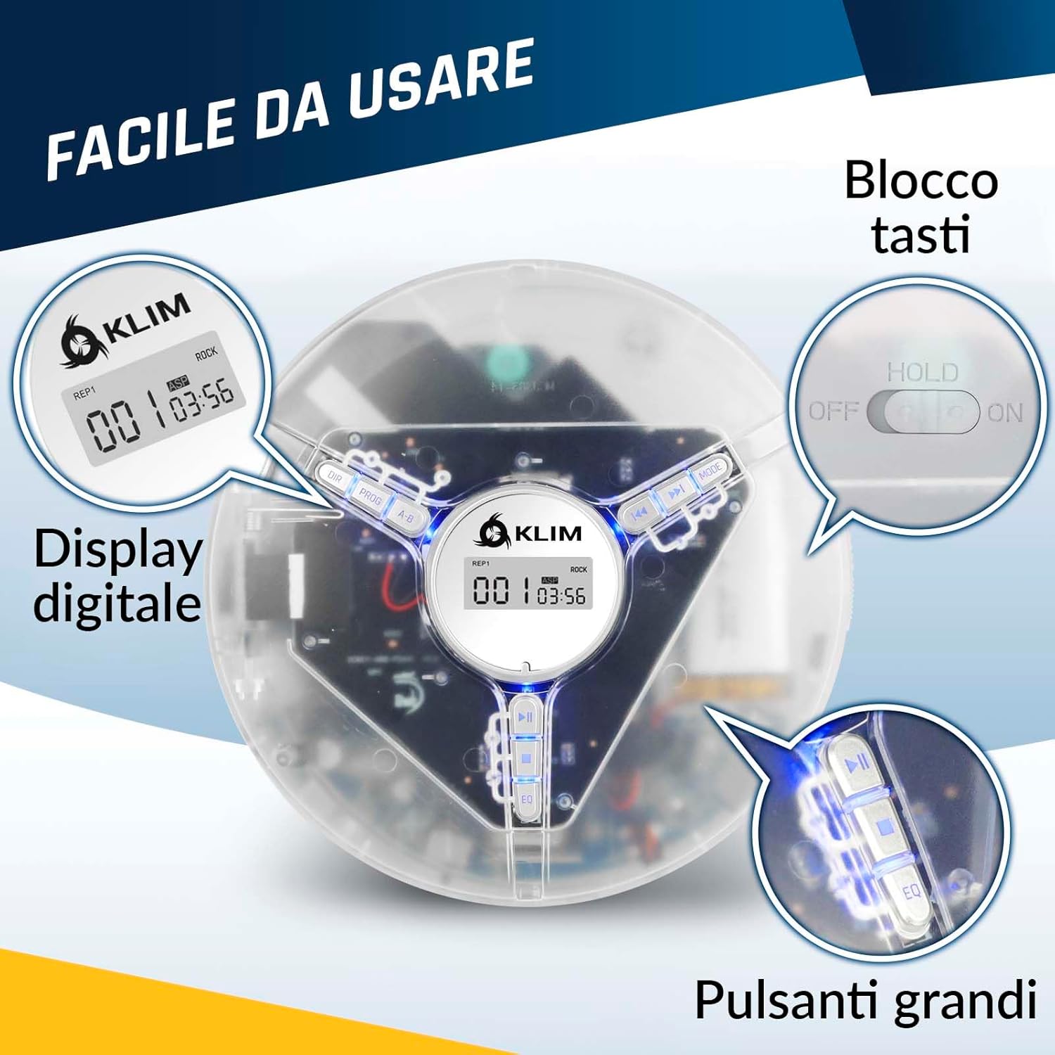 Klim Discman - Lettore CD Portatile Ricaricabile - immagine 4