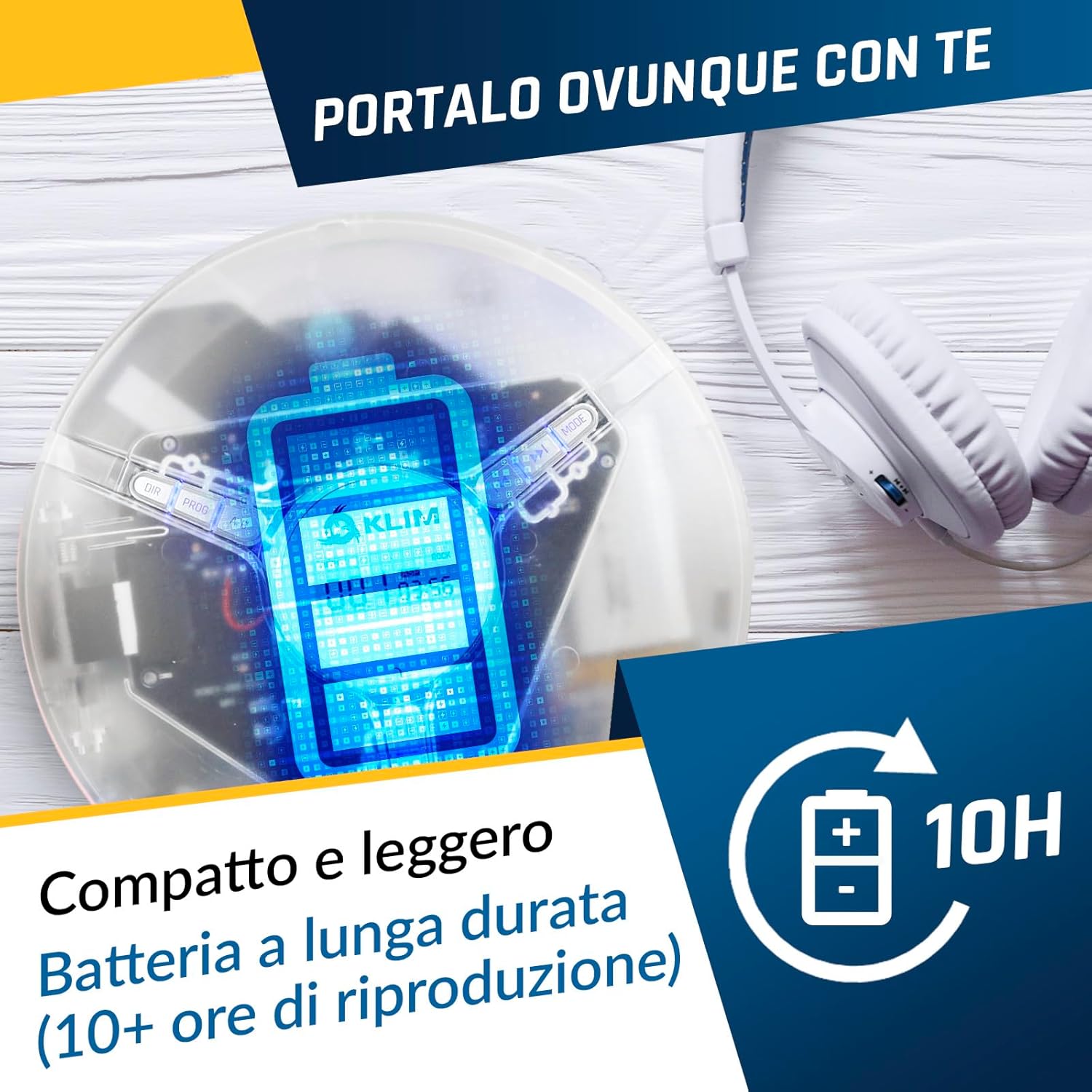 Klim Discman - Lettore CD Portatile Ricaricabile - immagine 5