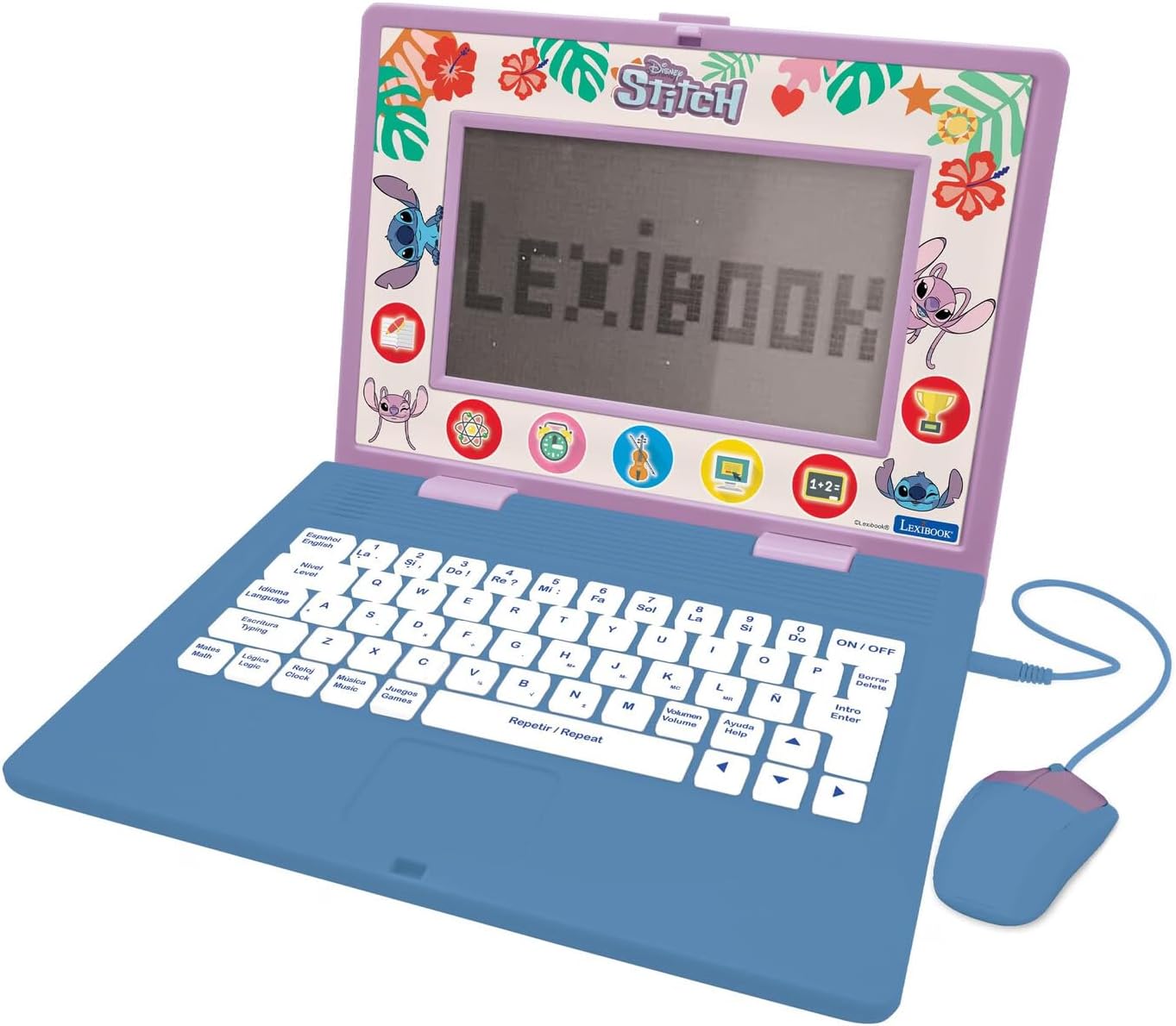 Lexibook Disney Stitch - Computer Educativo Bilingue, Blu - immagine 1