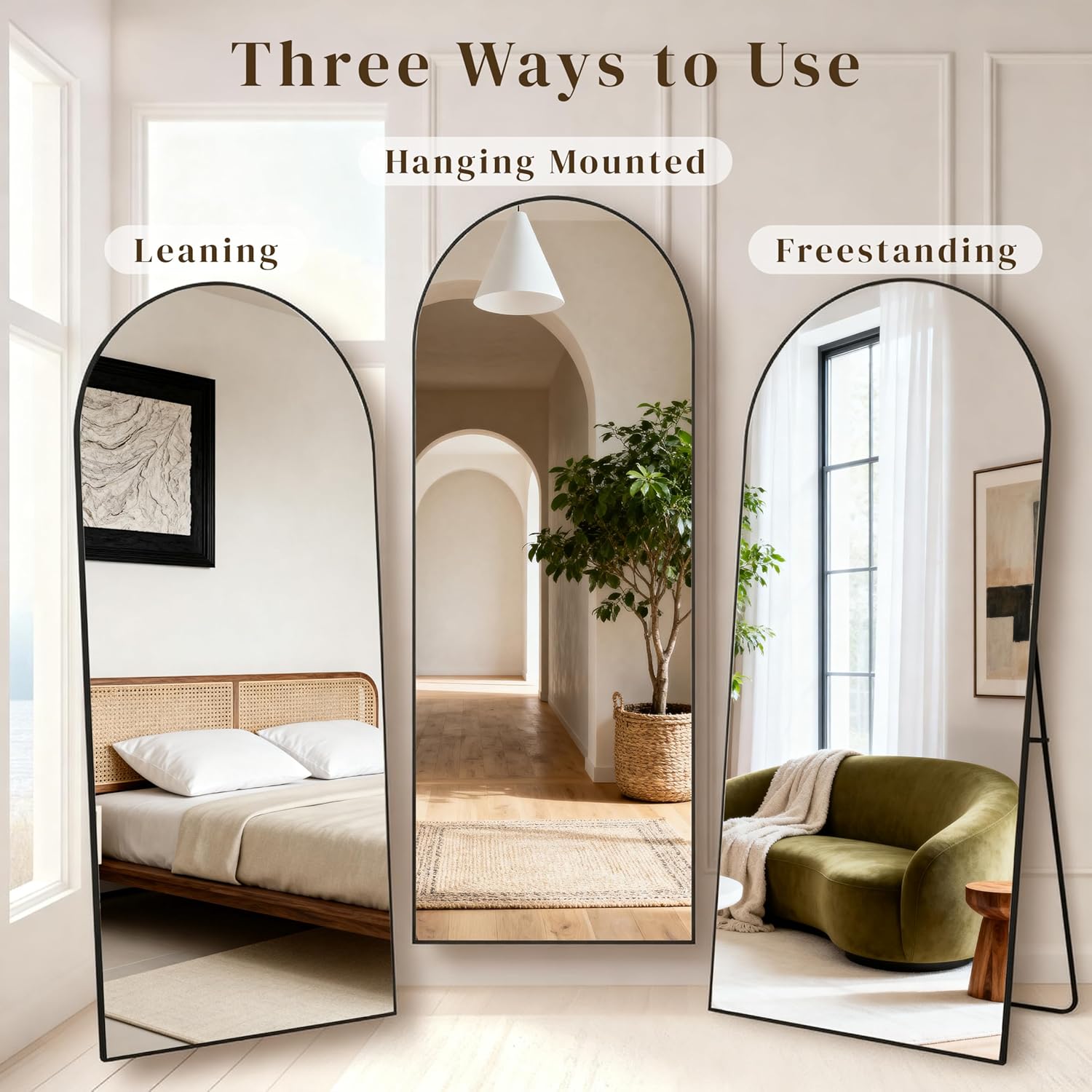 Specchio a Figura Intera 165 x 60 cm con Supporto - immagine 6