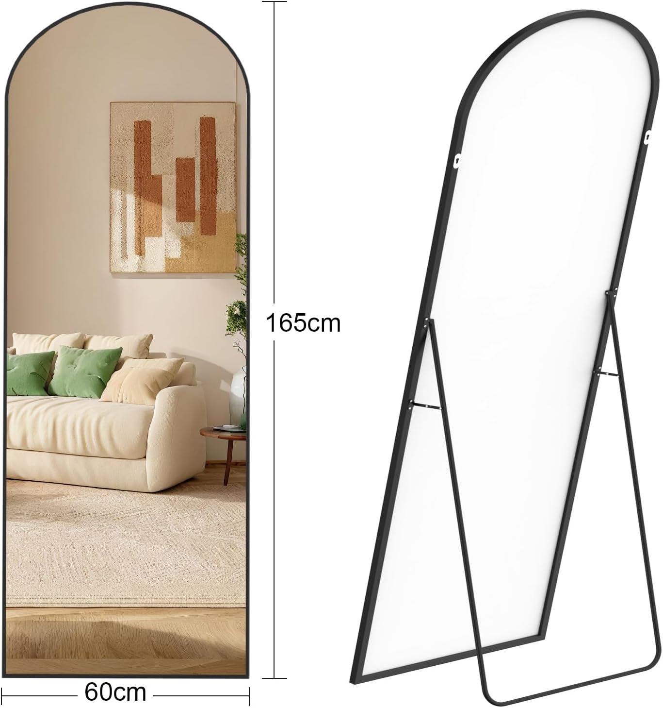 Specchio a Figura Intera 165 x 60 cm con Supporto - immagine 9