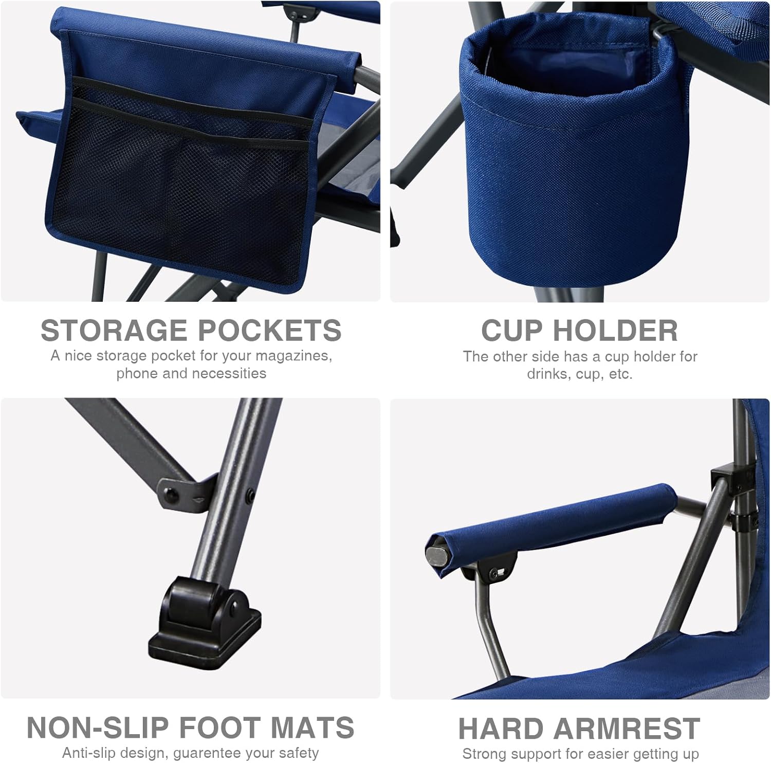 Ever Advanced Sedia da Campeggio Pieghevole Oversize, Blu - immagine 6