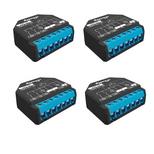 Fraos 4x Shelly Plus 2PM - Relè Wi-Fi a 2 Canali, Nero