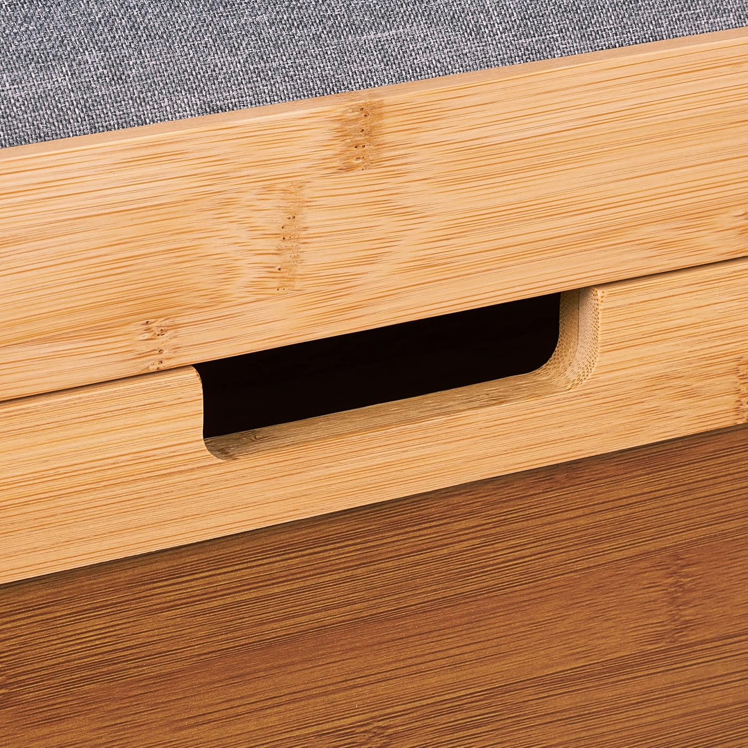 Relaxdays Panca con Scarpiera in Bambù, NaturaleGrigio - immagine 7