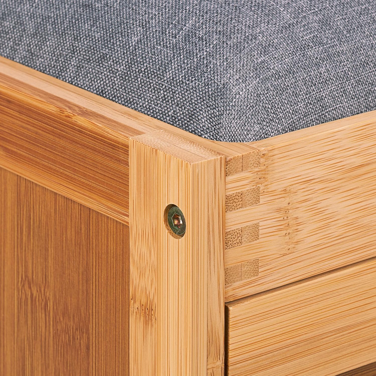 Relaxdays Panca con Scarpiera in Bambù, NaturaleGrigio - immagine 8