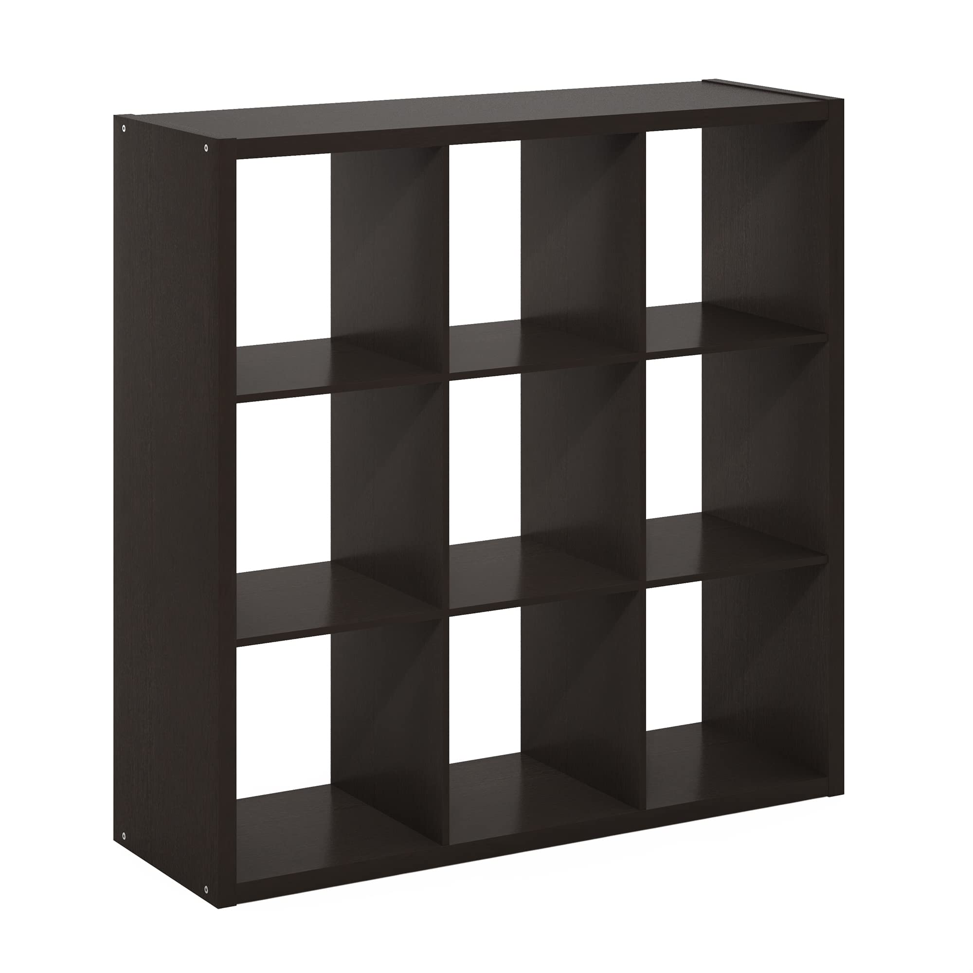 Furinno Cubicle - Organizer decorativo a forma di cubo, 9 cubi, rovere scuro