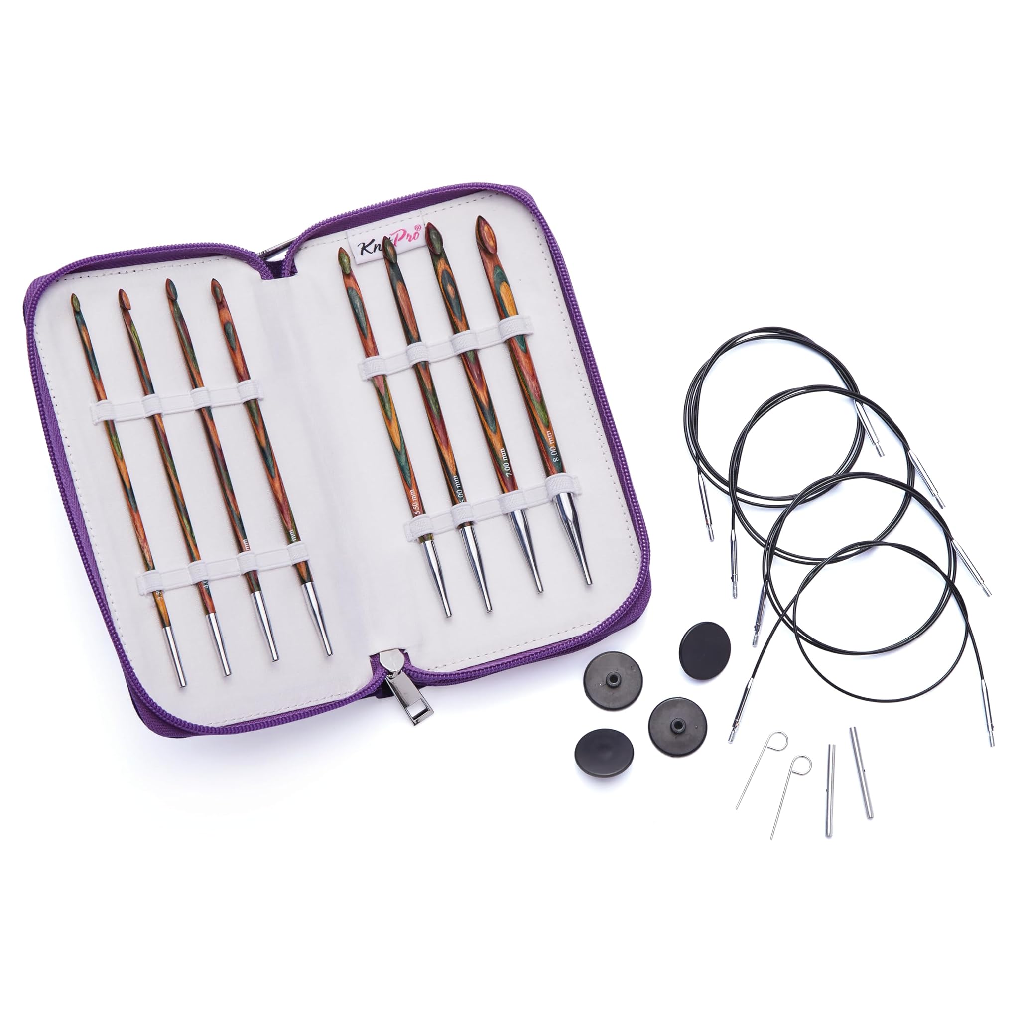 Knitpro Symfonie - Set Uncinetti Tunisino con Cavi Intercambiabili