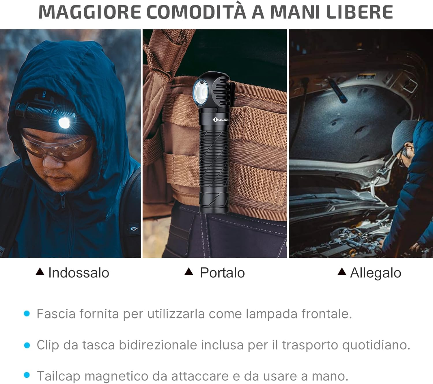 OLIGHT Perun 2 - Lampada Frontale LED 2500 Lumen - immagine 5