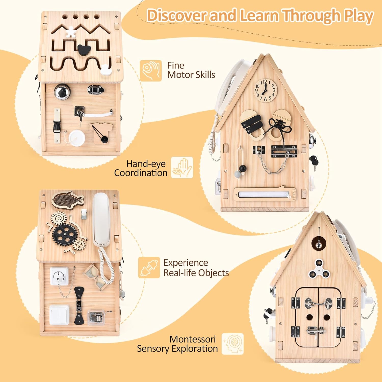 Potatomato Casa Busy Montessori in Legno - immagine 3