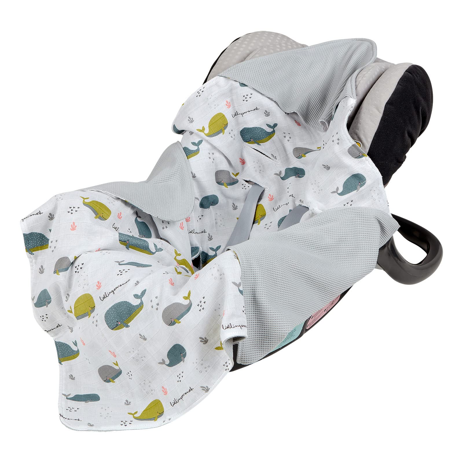 Coperta Lieblingsmensch in 100% cotone biologico 90x90 cm