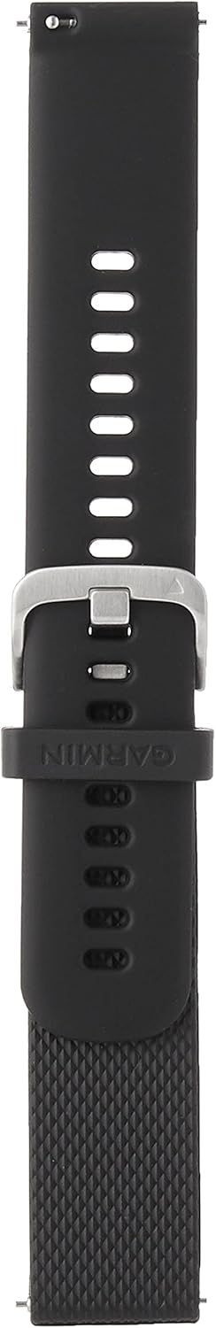 Cinturino Originale Garmin, 20mm, Sgancio rapido, Silicone, Black & Silver - immagine 3