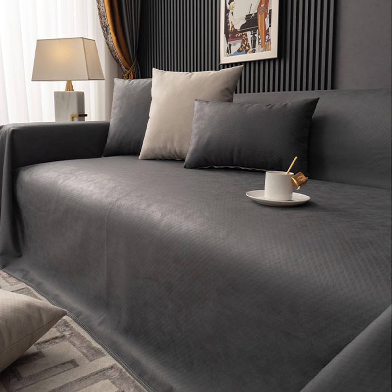 VanderHOME Copridivano Impermeabile Antiscivolo, Grigio