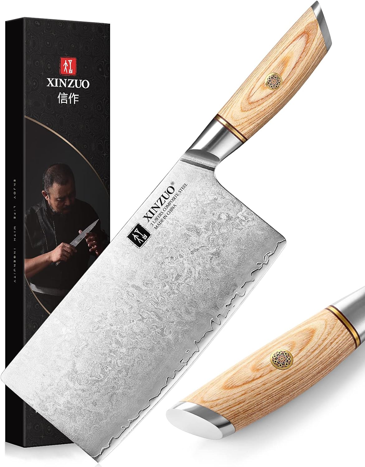 Xinzuo Coltello da Cuoco Cinese 19cm Acciaio Composto