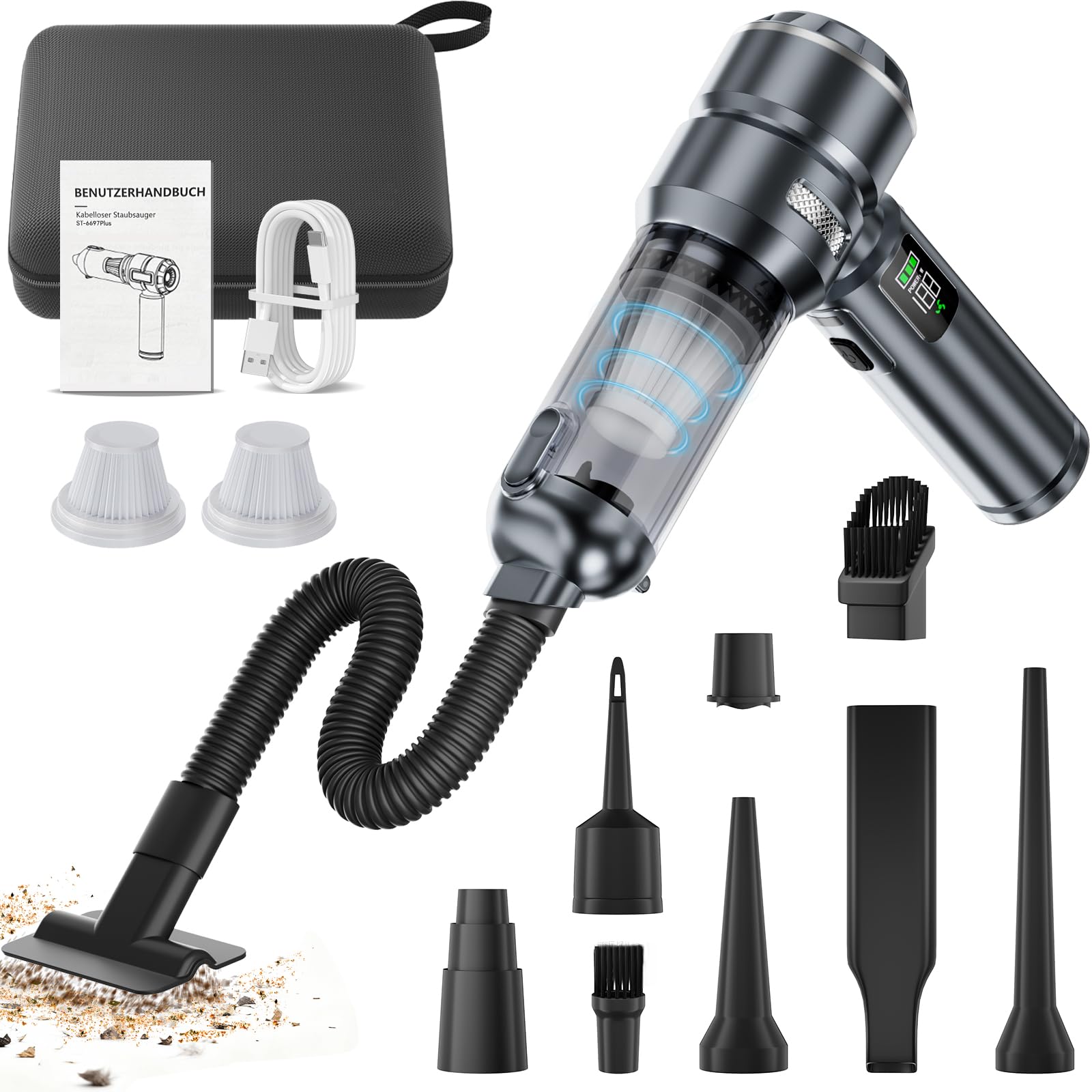 Mini Aspirapolvere a Mano Senza Fili 24000pa