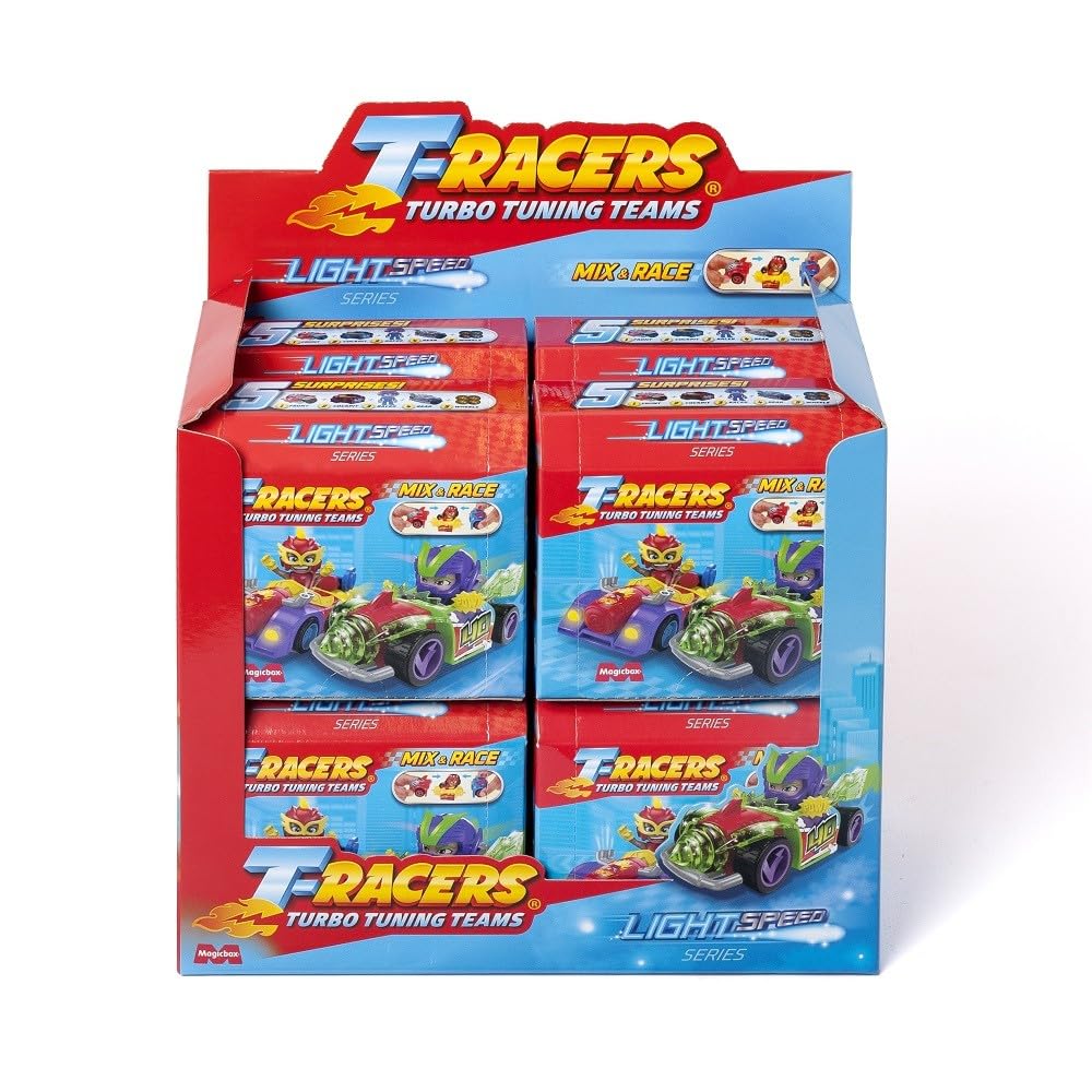 T-Racers Light Speed Car & Racer - Display 2x8 Box (V.0)