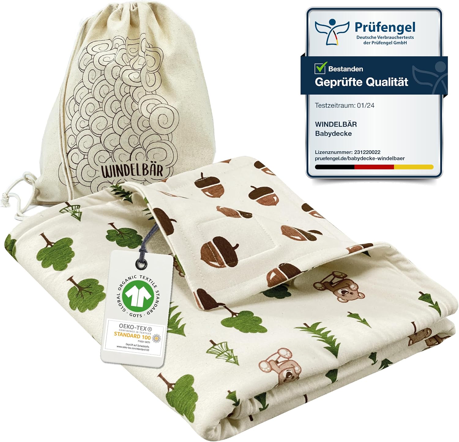 Windelbär Coperta per Bambini Foresta 75x100cm - immagine 1