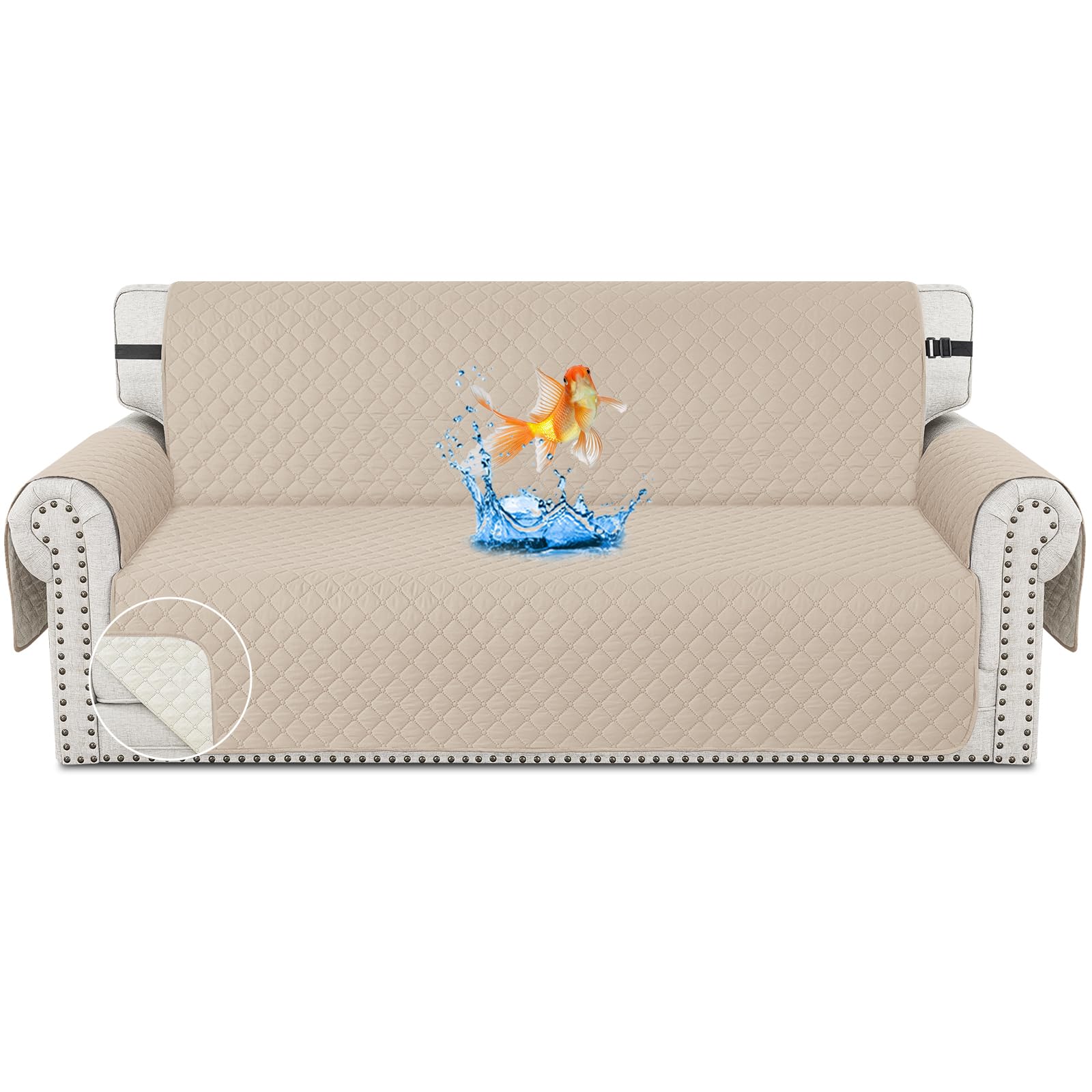 CHELZEN Copridivano Impermeabile 3 Posti, Beige