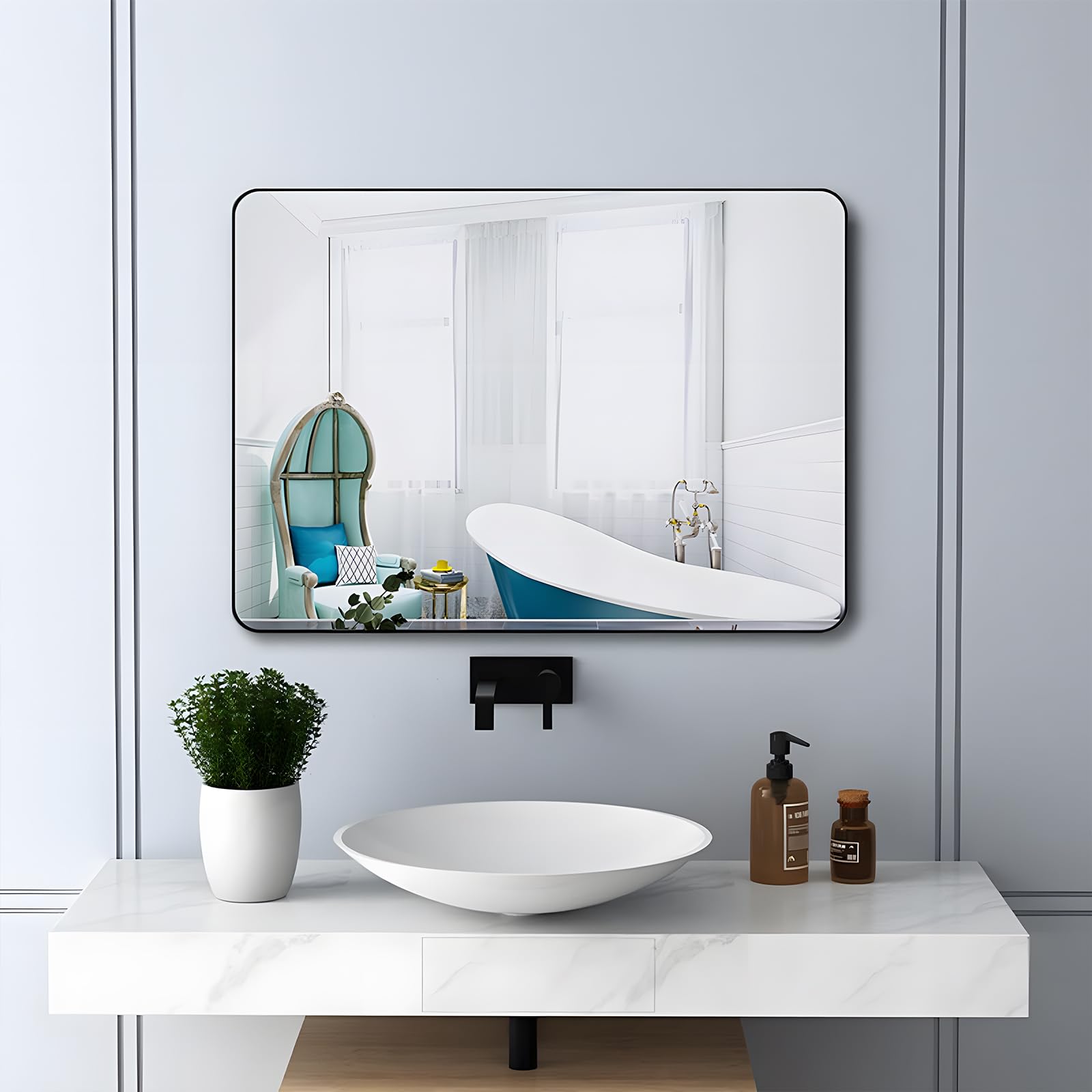 Meesalisa Specchio da Parete Rettangolare 70x50cm