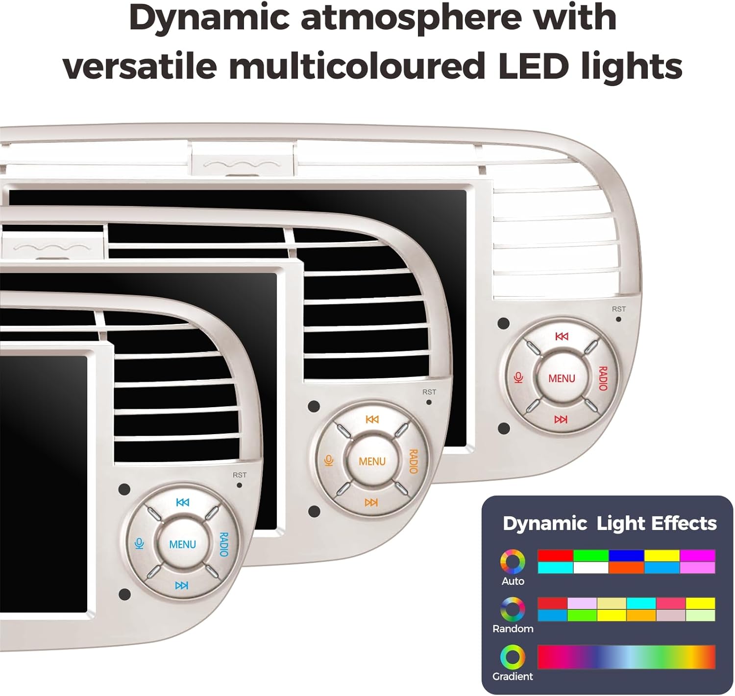 Autoradio per Fiat 500 2007-2015 Wireless Carplay, Bianco - immagine 5