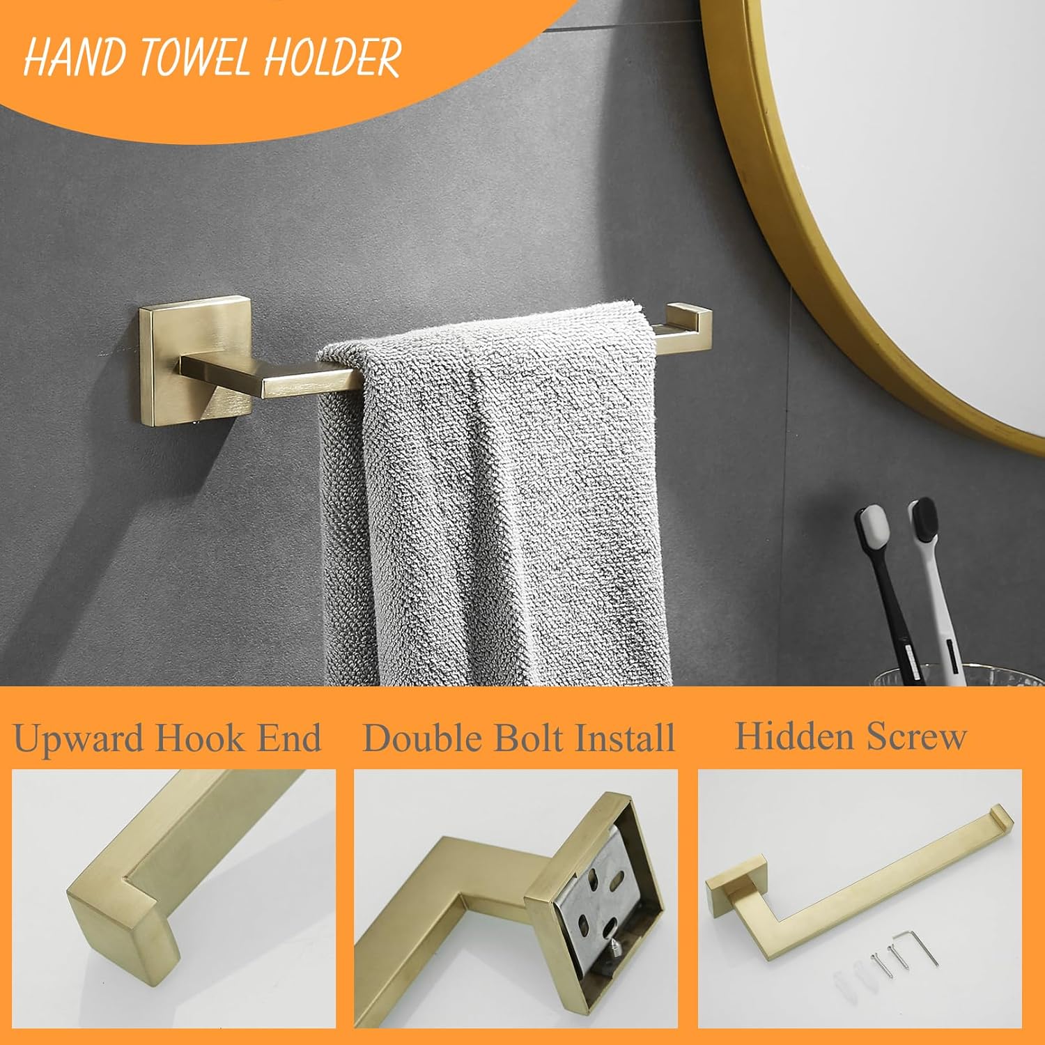 Beelee BA203BG-5 - Set Accessori Bagno 4 Pezzi - immagine 2