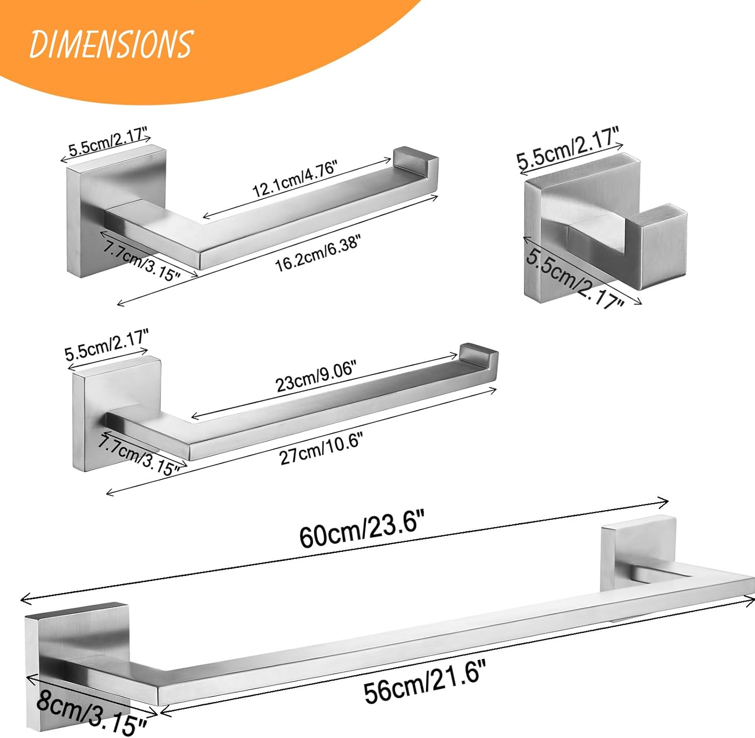 Beelee BA203BG-5 - Set Accessori Bagno 4 Pezzi - immagine 6