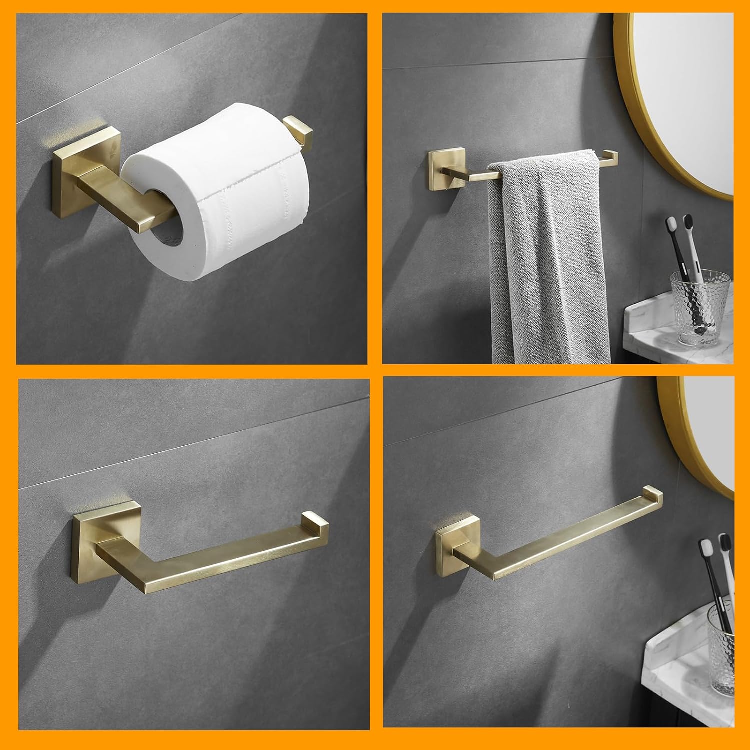 Beelee BA203BG-5 - Set Accessori Bagno 4 Pezzi - immagine 7