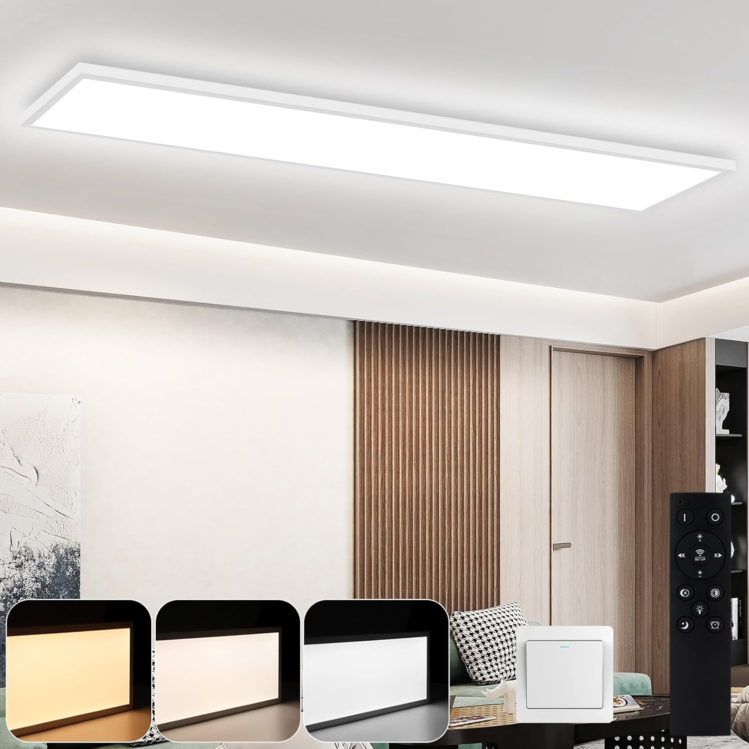 Cbjktx LED Plafoniera Dimmable Pannello 100x25CM - immagine 1