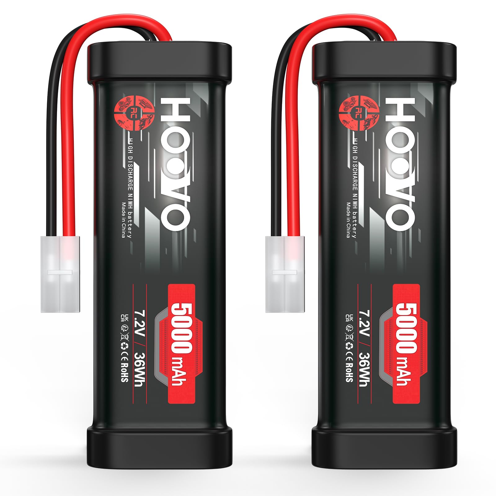 Hoovo Batteria NiMH 7.2V 5000mAh 6 Celle (2 Pezzi)