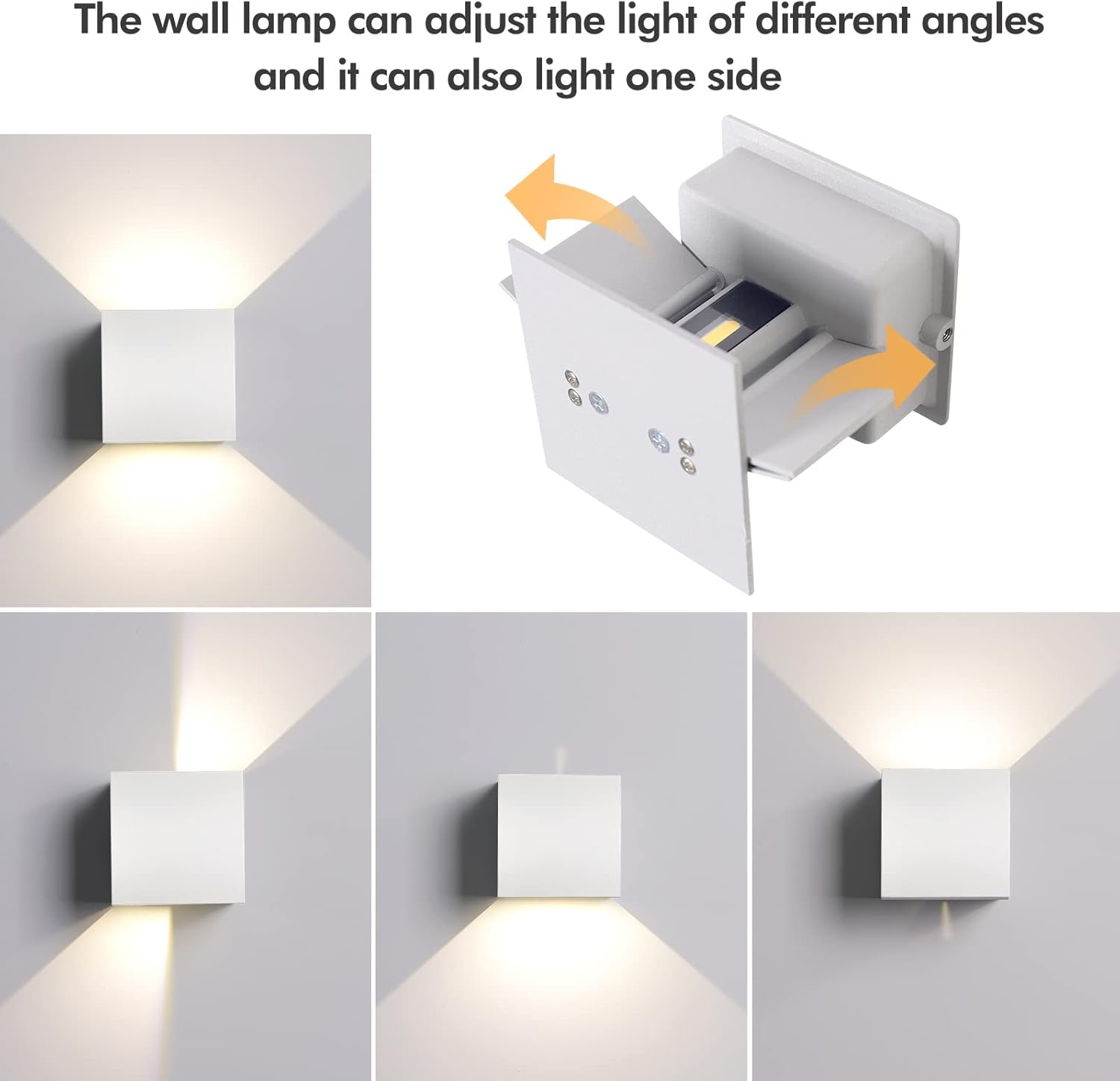 Applique LED da Parete 6W 3000K, Bianco (4pz) - immagine 4