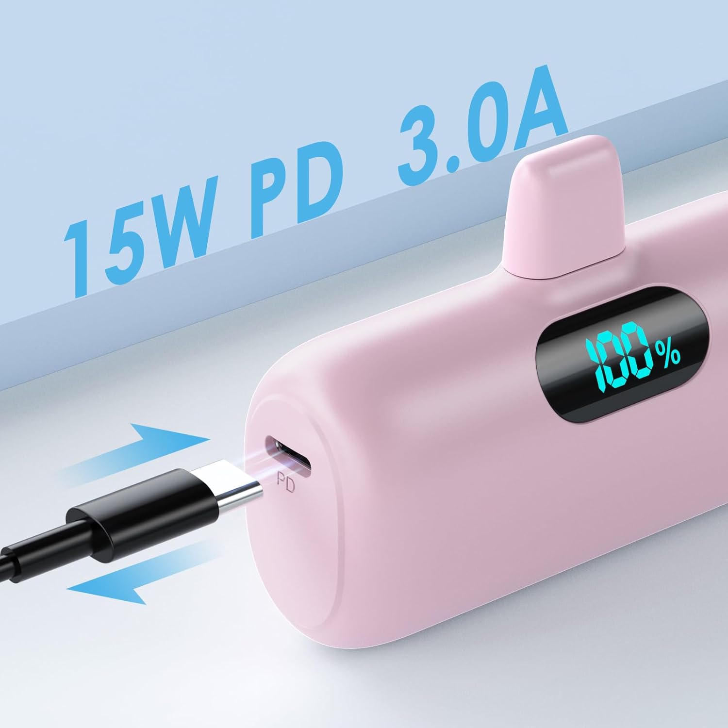 Power Bank 5000mAh per iPhone, Rosa - immagine 5