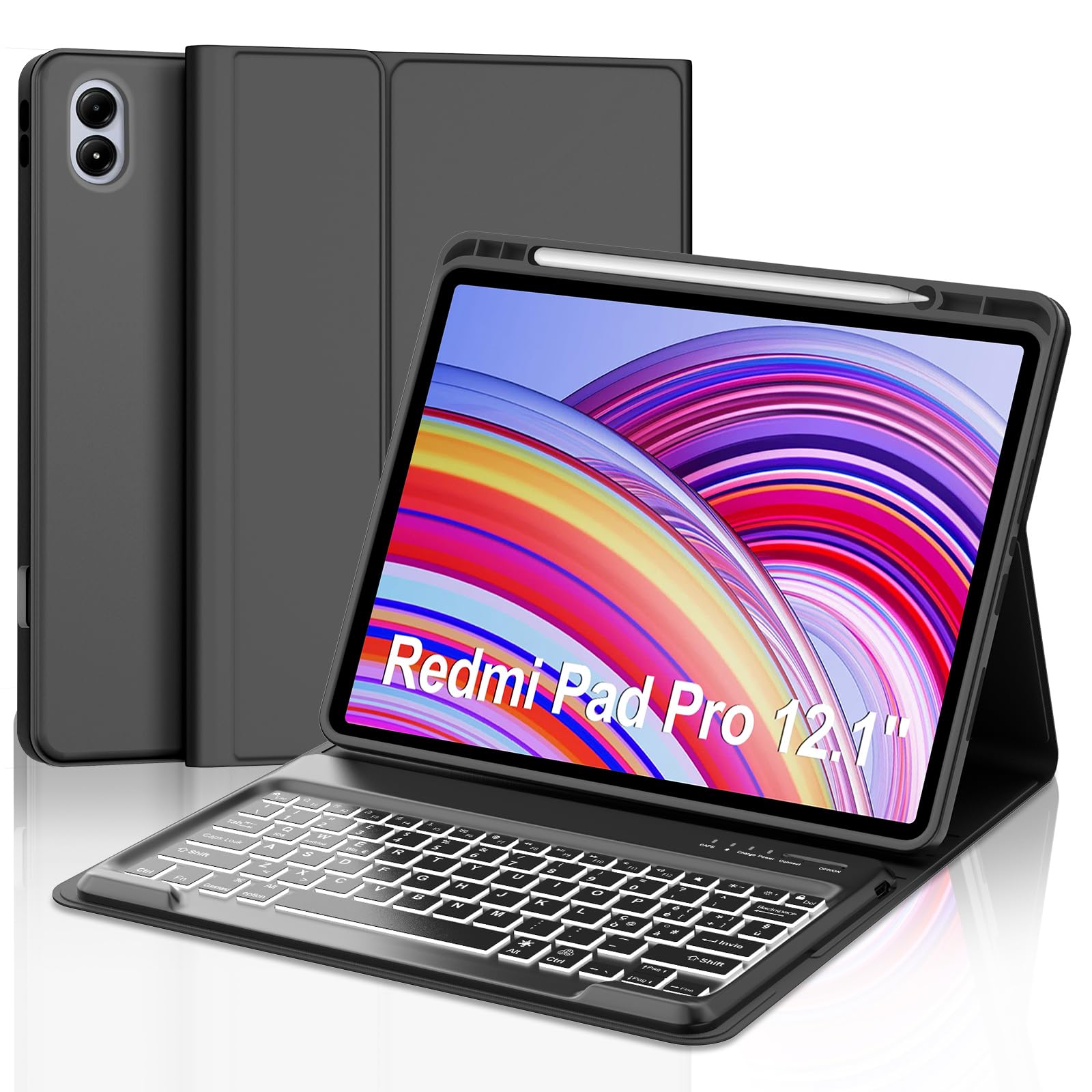 JADEMALL Tastiera Redmi Pad Pro 12.1" 2024 Retroilluminata