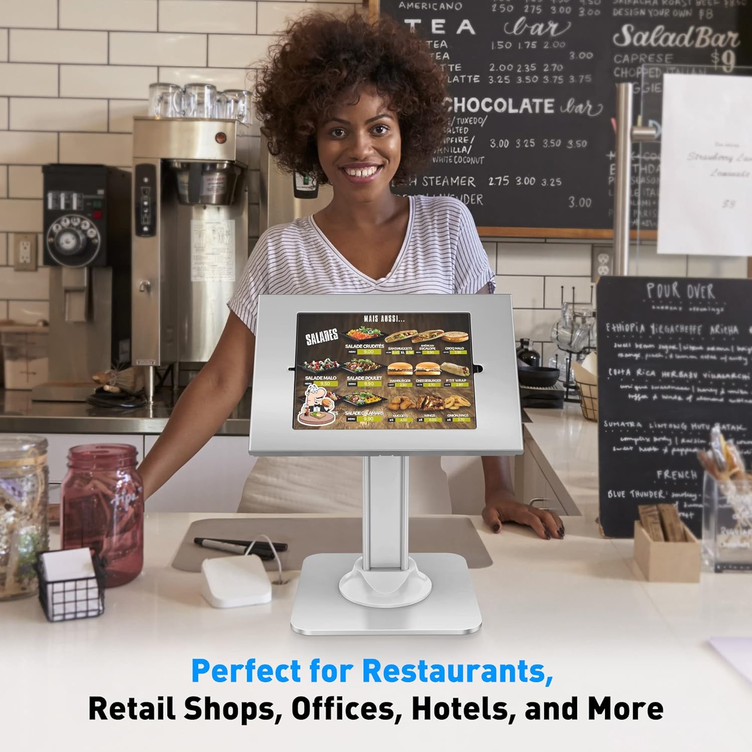 Abovetek Supporto Antifurto per iPad con Blocco, Nero - immagine 2