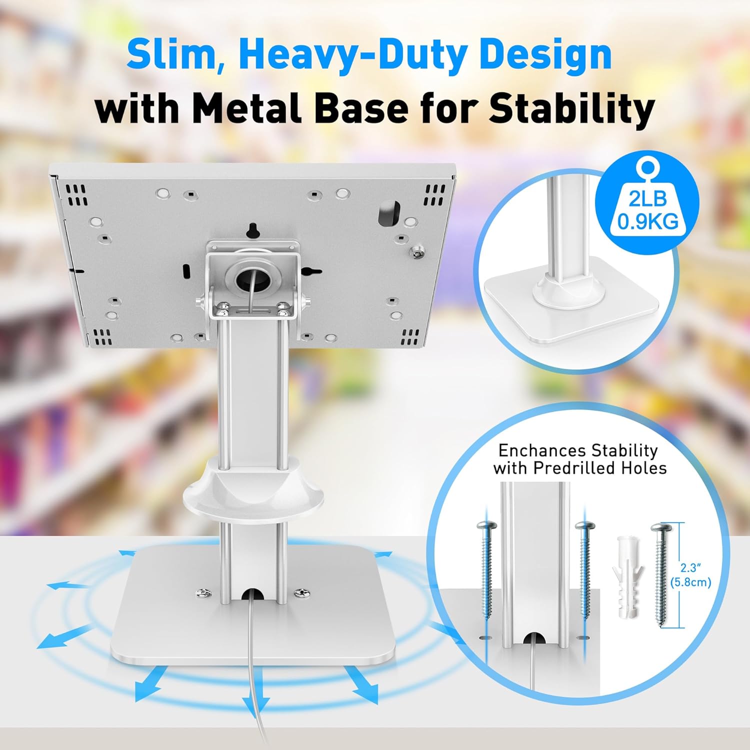 Abovetek Supporto Antifurto per iPad con Blocco, Nero - immagine 7