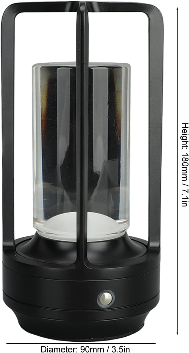 Focket Lampada da Tavolo a Batteria, Tattile 3 Colori, Nero - immagine 7