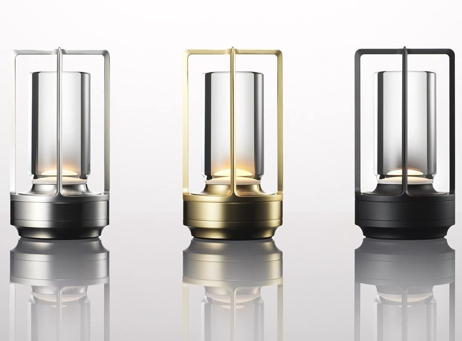 Focket Lampada da Tavolo a Batteria, Tattile 3 Colori, Nero - immagine 8