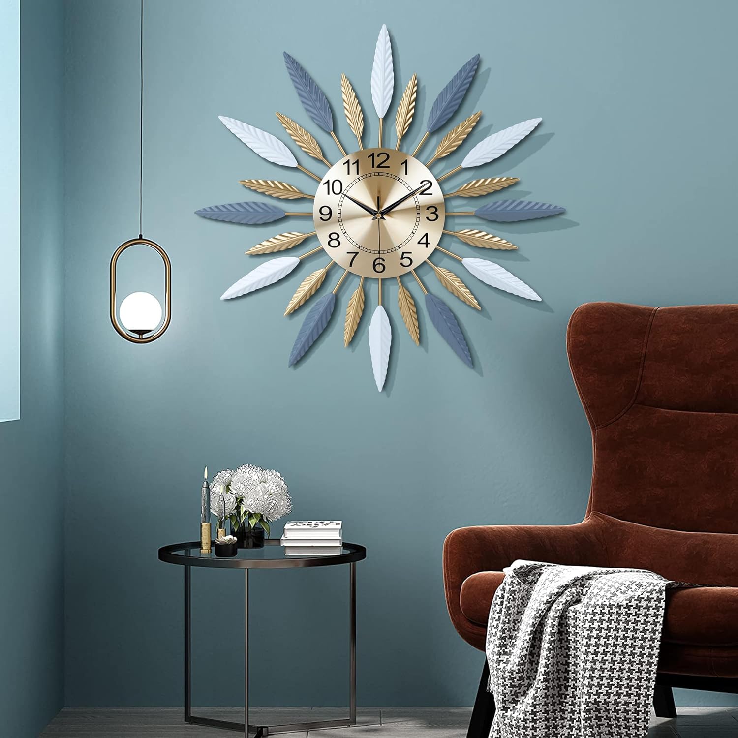 Lafocuse Orologio da Parete Oro Grande 56cm - immagine 2