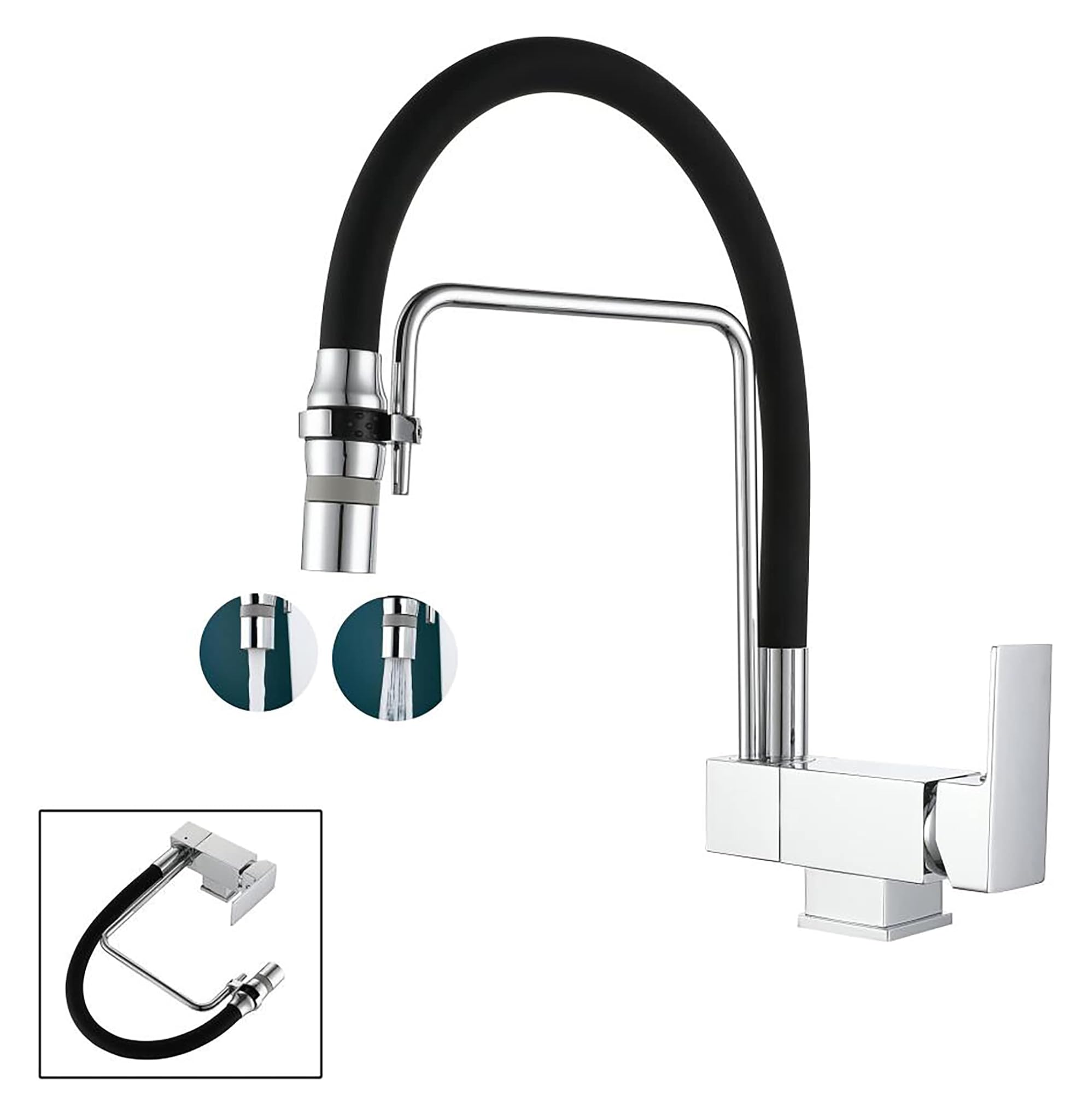 Sjqka Miscelatore Cucina Abbattibile Sottofinestra, Cromo