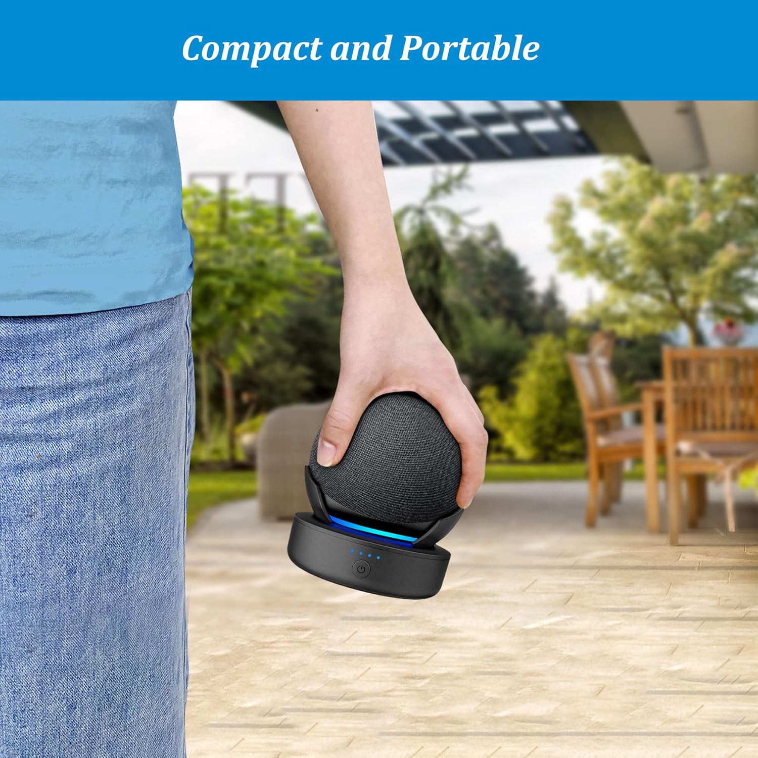 Plusacc Base Batteria 10000 mAh per Dot 5ª e 4ª Gen, Nero - immagine 4