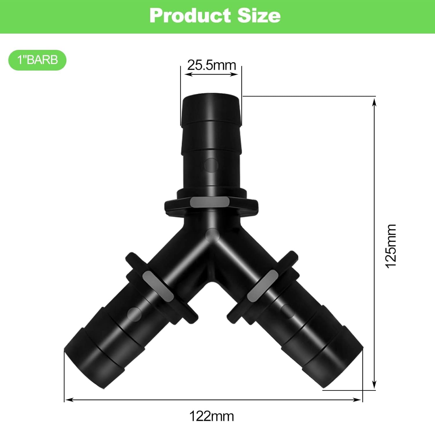 Longrun Pond Hose Adapter 1 Inch Tees Barb Fitting - immagine 2